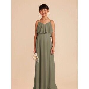 Birdy Grey Olive Green Ruffle Bodice Spaghetti Strap Dress